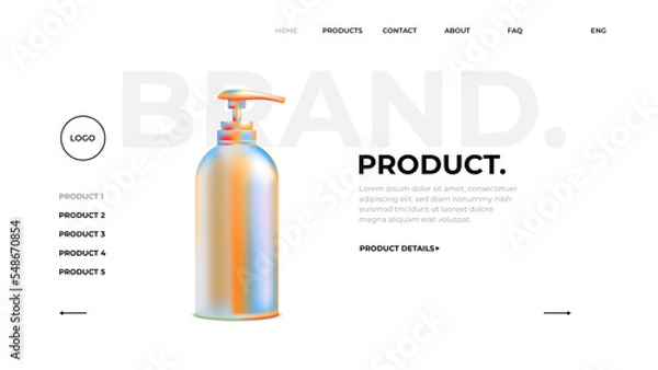Obraz Modern Bottle UI Design for website, Landing page