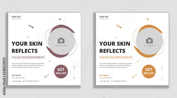 Fototapeta Beauty your skin salon and spa social media and web banner