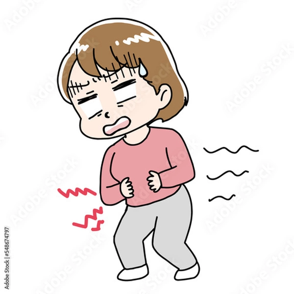 Obraz 腹痛になる女性のイラスト