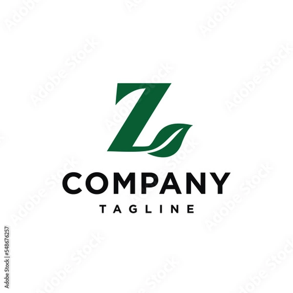 Fototapeta Z Letter Initial Leaf modern Logo Vector template