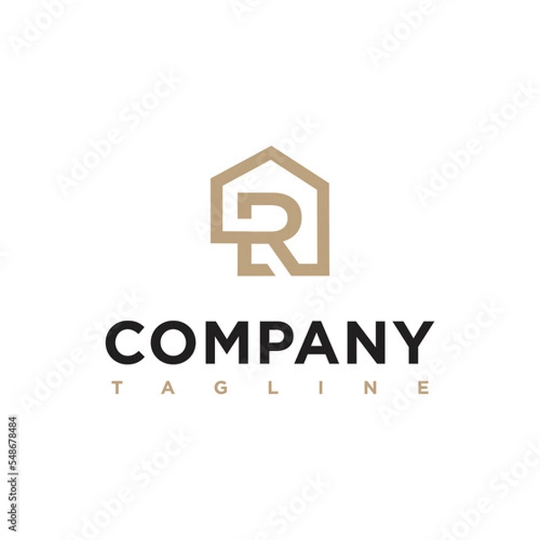 Fototapeta R  Letter initial Real Estate  architecture  construction Logo
