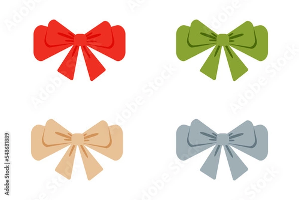 Fototapeta Holiday decoration bows in various colors
