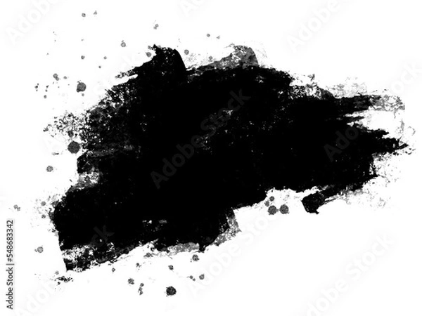 Fototapeta Abstract grunge smudge with black brush strokes and splashes
