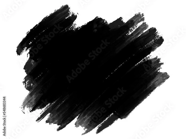 Obraz Black oil grungy brush strokes painting, isolated object, smudge or stain design element