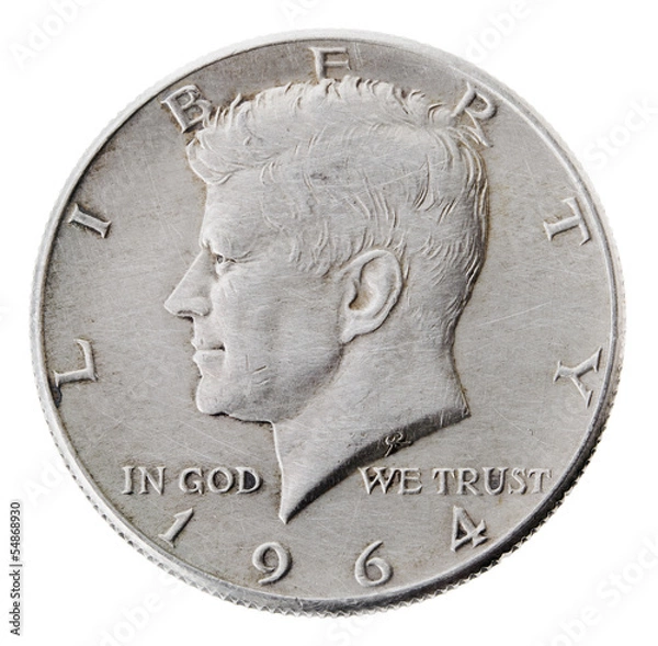 Obraz Silver Kennedy Half Dollar - Heads Frontal