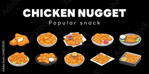 Fototapeta Nuggets vector set collection graphic clipart design