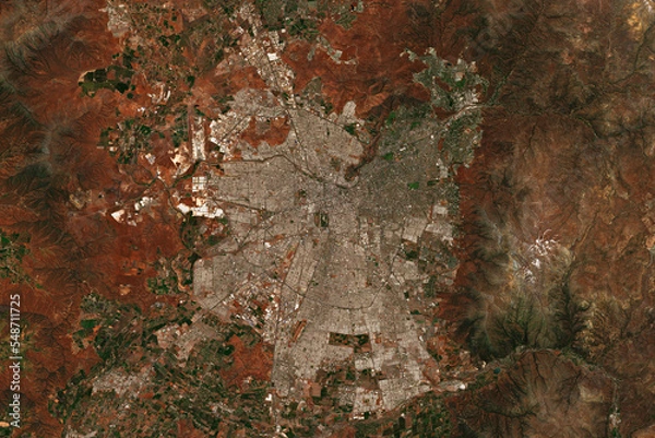 Obraz High resolution satellite image Santiago de Chile, the capital of Chile - contains modified Copernicus Sentinel Data (2022)