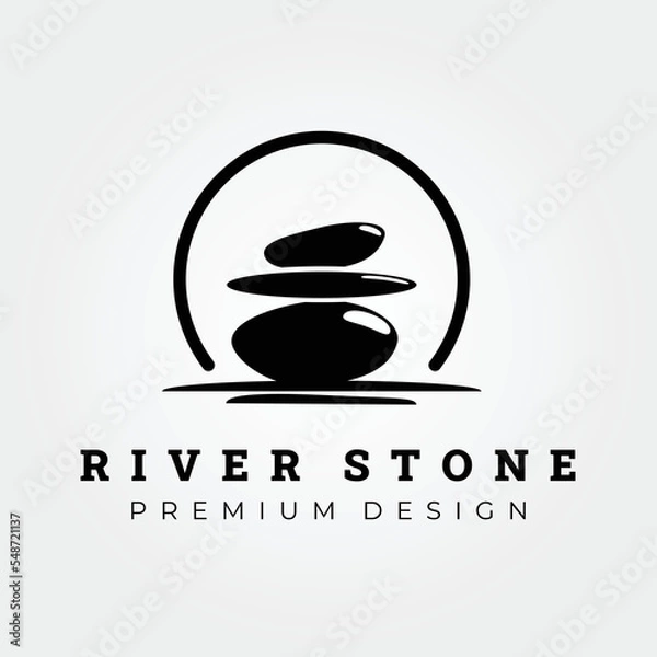 Obraz zen stone silhouette logo vector illustration design creative