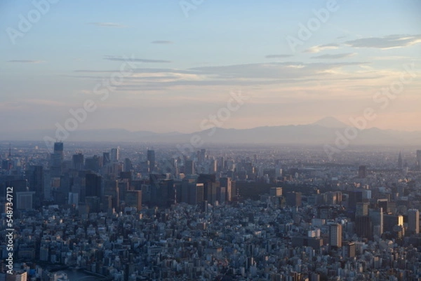 Fototapeta 東京スカイツリーより富士山と東京の風景