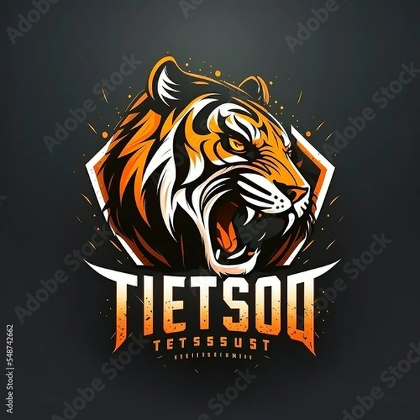 Obraz tiger head for esport logo isolated on black background. used for game companies, social media, websites and promotional purposes.