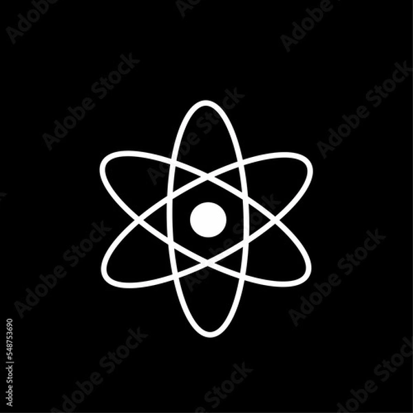 Fototapeta atom symbol on black background