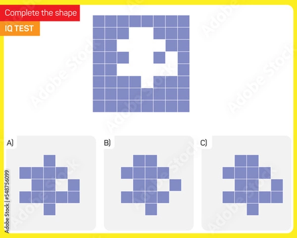 Fototapeta Find the Missing Piece. Shape completion questions