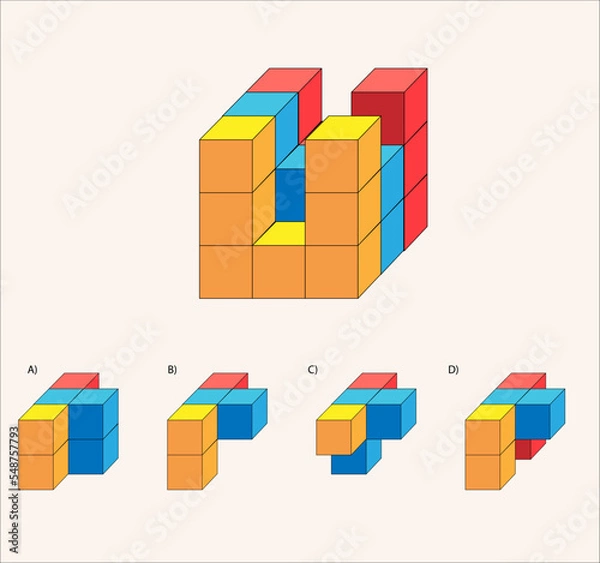 Fototapeta Find the Missing Piece. Shape completion questions, Find next shape
