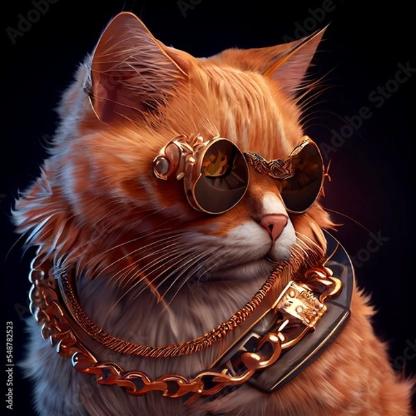 Obraz Midjourney abstract render of gangsta cat