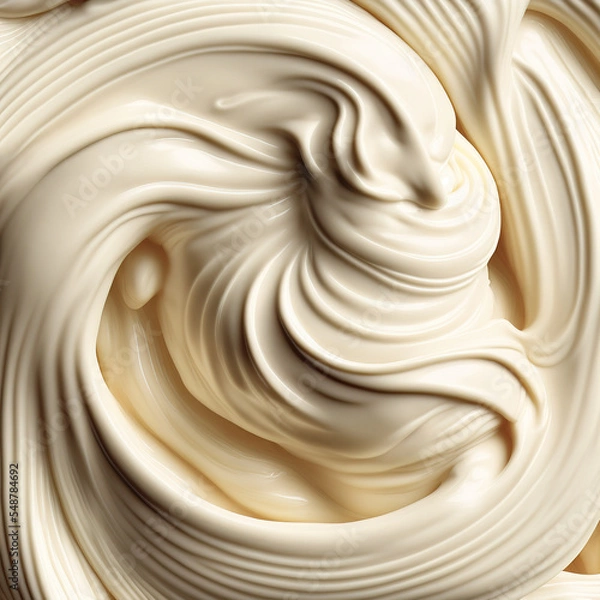 Obraz Mayonnaise swirl texture. AI render