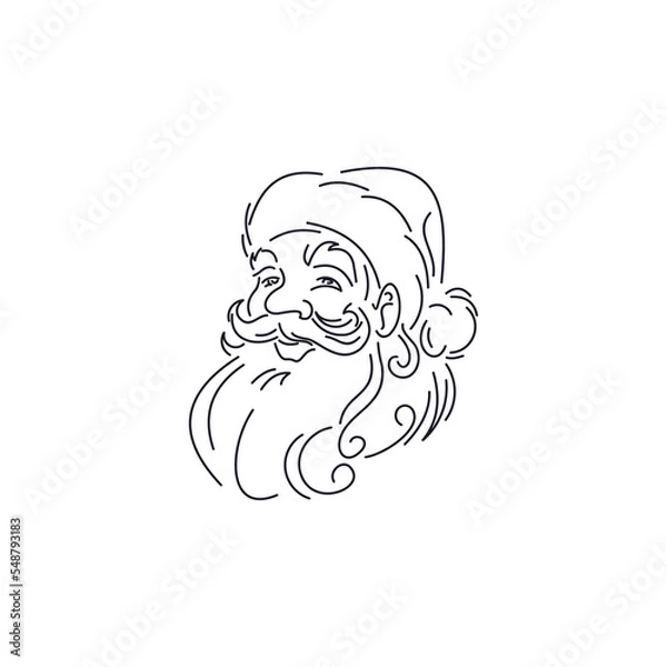 Obraz Santa Claus Head Line logo