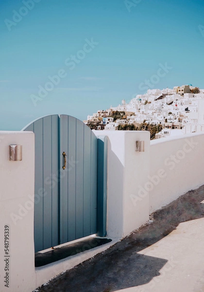 Obraz Сute fence of Santorini island, Imerovigli, Greece