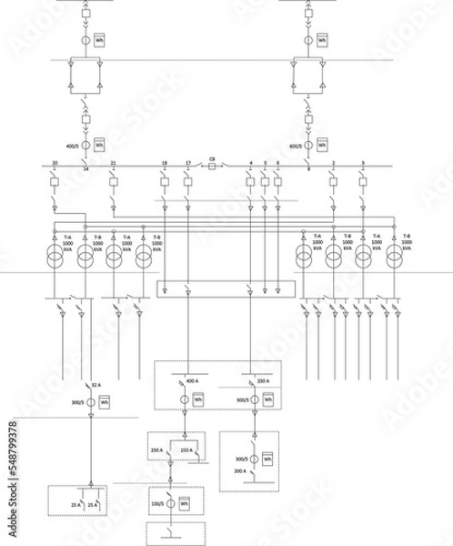 Obraz Electric wiring diagram for power