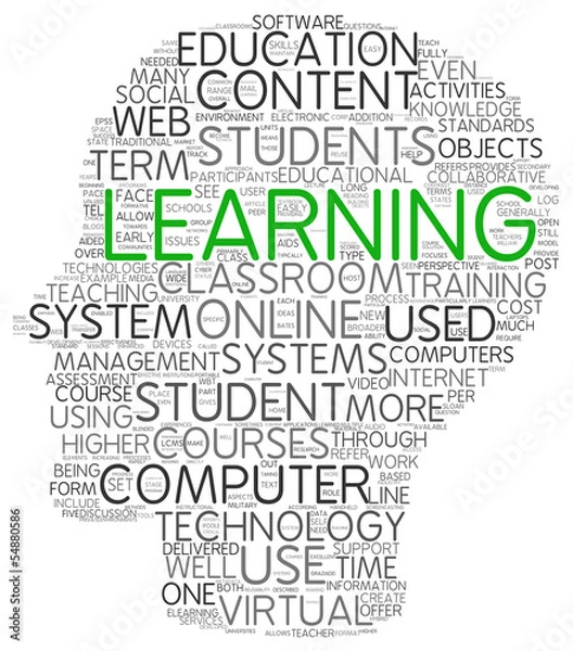 Fototapeta Learning concept in word tag cloud