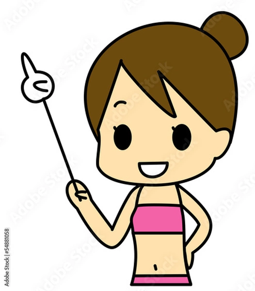 Obraz 水着　指示棒　女性