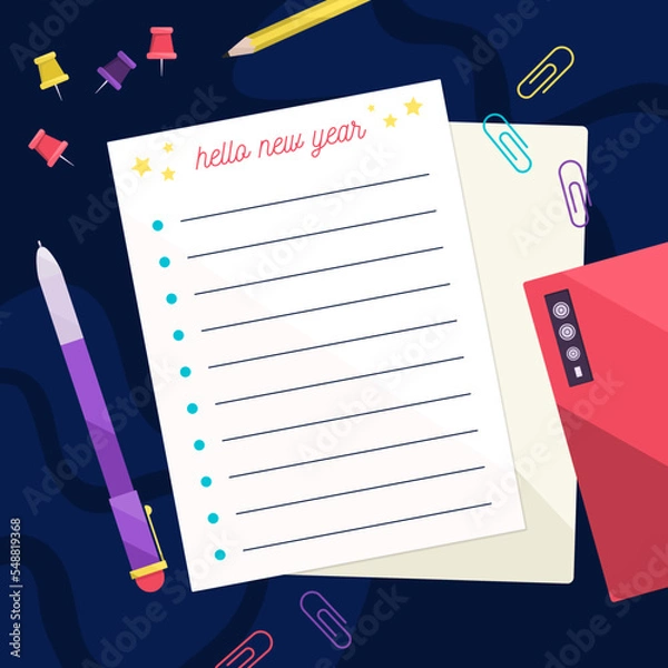 Obraz Colorful new year resolutions vector design