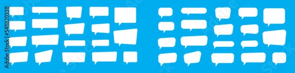 Fototapeta Set of speech bubbles. Blank empty vector white speech bubbles. Cartoon balloon word design. Speak bubble text, chatting box, message box, outline cartoon.