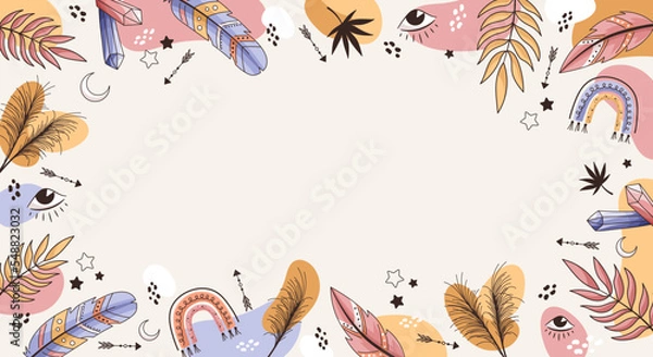 Fototapeta Colorful Boho elements background