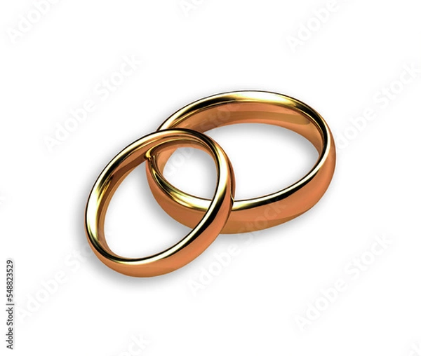 Obraz Wedding rings isolated on white.