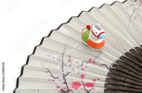 Fototapeta 午年の置物 扇子