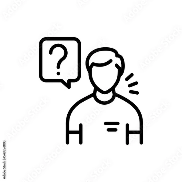 Fototapeta Ask a question black line icon. Customer help.
