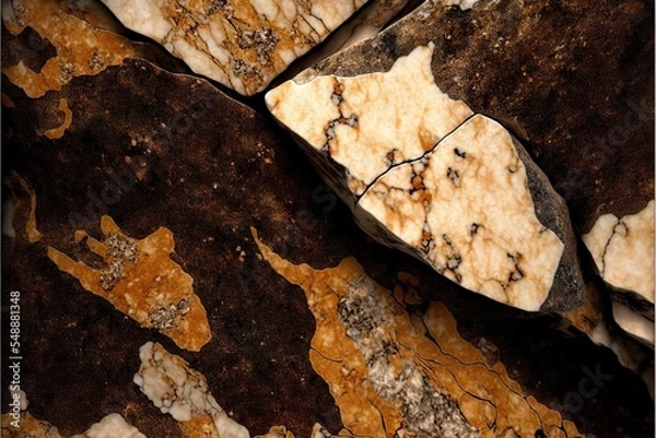 Fototapeta Ore Granite Stone Texture. Real Stone Texture. Stone Texture On Brown Marble Tone