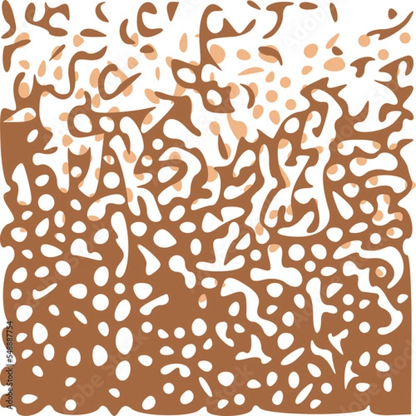 Fototapeta Abstract Vector Brown and Beige Wavy Shapes Superposed