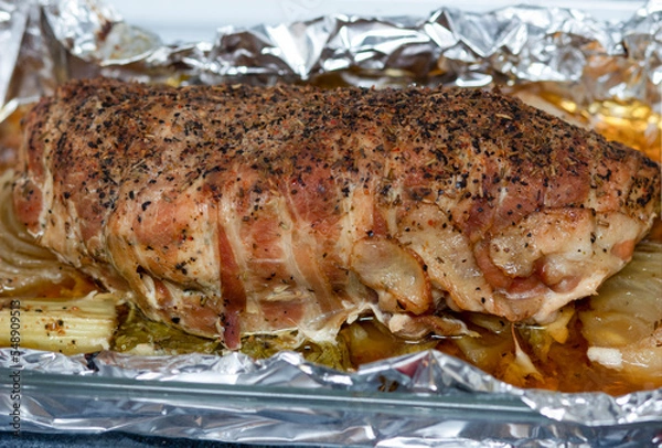Obraz bacon wrapped turkey breast turketta