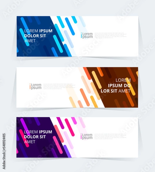 Fototapeta Geometric banner design with Vector presentation template.