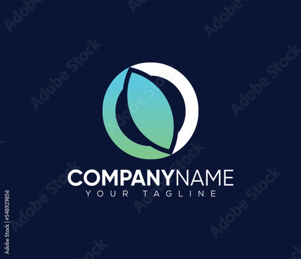 Fototapeta O Letter Leaf Logo Design Template