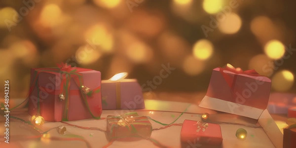 Obraz christmas gift boxes, Made by AI, Artificial Intelligence
