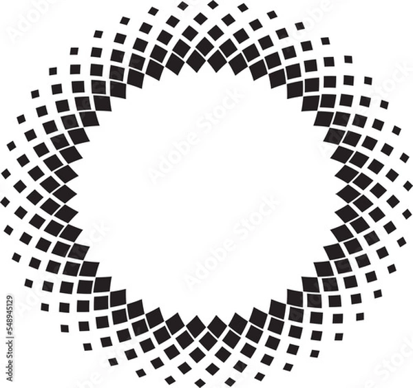 Fototapeta Halftone dots in circle form. round logo . vector dotted frame . design element