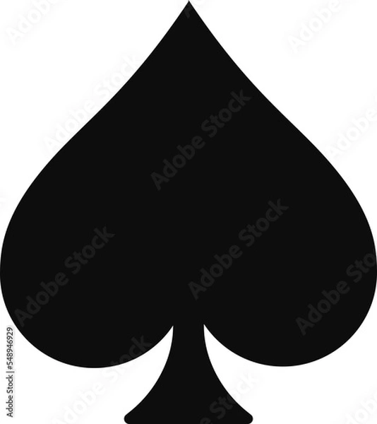 Fototapeta Flat style illustration of Poker playing cards suit of Spades red symbol isolated