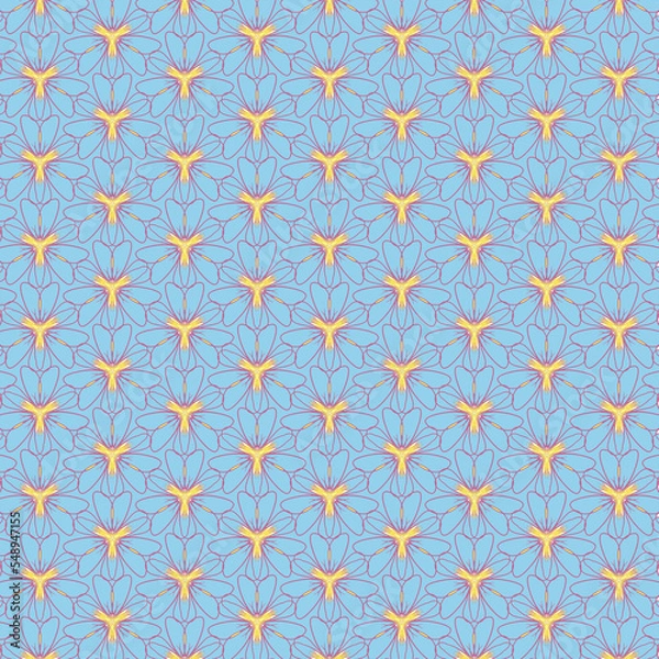 Fototapeta Floral pattern, vintage geometric pattern. Retro style and Aesthetic.