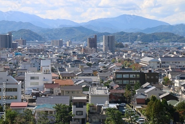 Fototapeta 二ノ丸からの眺望・鳥取城跡（鳥取県・鳥取市）