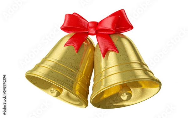Obraz Christmas bells in 3d render cartoon