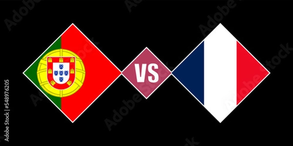 Obraz Portugal vs France flag concept. Vector illustration.