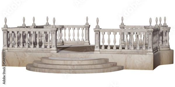 Obraz antique terrace isolated on white background