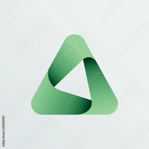 Fototapeta Modern Triangle Logo. Green Symbol and Icon Vector.