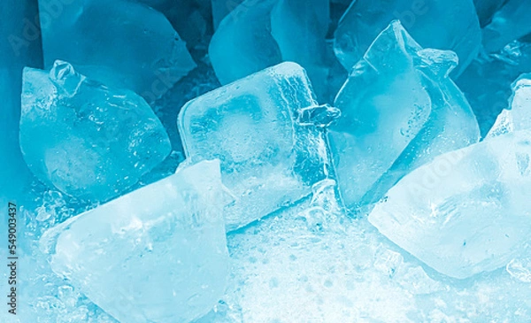 Fototapeta Ice cubes background, ice cube texture or background It makes me feel fresh and feel good, Made for beverage or refreshment business.