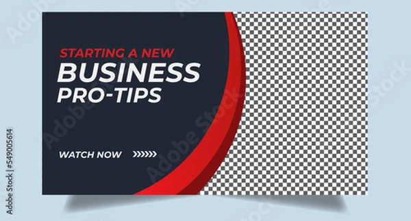 Fototapeta Editable youtube thumbnail template design for youtube videos video thumbnail video cover template 