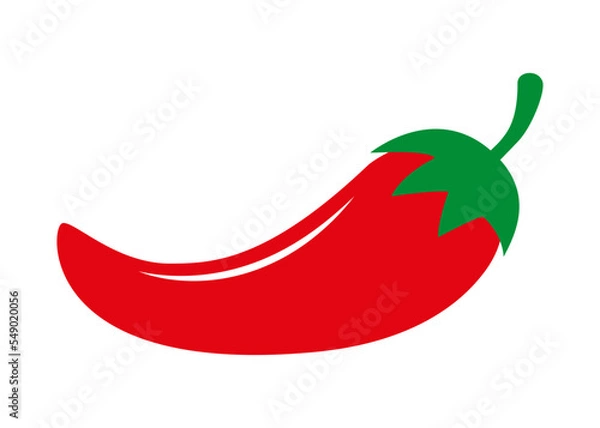 Fototapeta Red chili peppers vector isolated on white background. Chili pepper strength level indicator. Mild spicy hot pepper. Peppery levels. Vector graphic