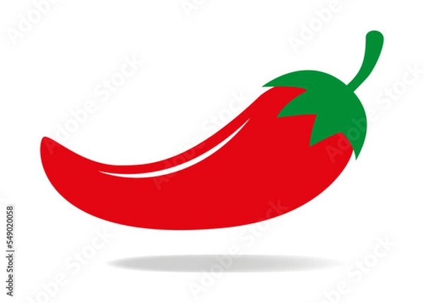 Fototapeta Red chili peppers vector isolated on white background. Chili pepper strength level indicator. Mild spicy hot pepper. Peppery levels. Vector graphic