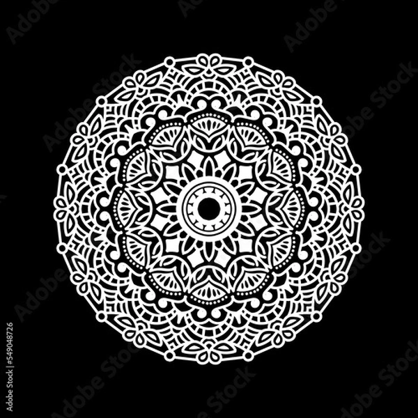 Fototapeta Mandala design template with black background