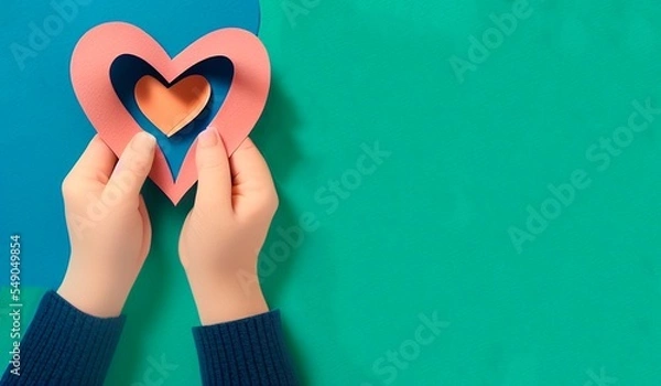 Fototapeta AI-generated Image Of A Giving Tuesday Papercut Art Background